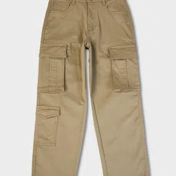 Pepe Jeans Cotton Woven Full Length Solid Coloured Cargo Pants With Stretch - Khaki-picture-30