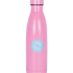 HAMSTER LONDON Pink & White Single Stainless Steel Solid Water Bottle image 4