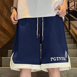 StyleCast x Revolte Men Typography Printed Mid-Rise Loose Fit Shorts image 3