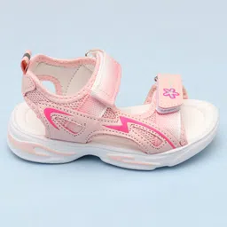 Cute Walk by Babyhug Sandals with Velcro Closure & Floral Print - Pink image 4