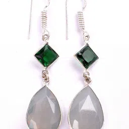 AAR Jewels Rhodium-Plated Alloy Artificial Stones Drop Earrings-picture-25