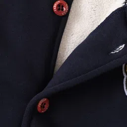 Mark & Mia Full Sleeves Bomber Jacket With Teddy Bear Print & Embroidery - Navy Blue image 5