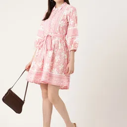 Jaipur Morni Pure Cotton Floral Print Fit & Flare Dress image 5