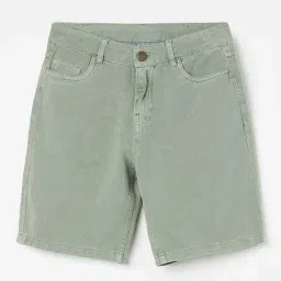 Fame Forever by Lifestyle Kids Sage Green Cotton Regular Fit Shorts-picture-18