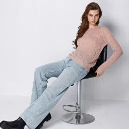 Cover Story Pink Regular Fit Sweater image 4