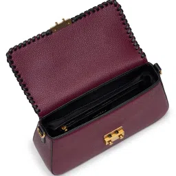 Miraggio Sarah Wine Textured Small Shoulder Bag image 4