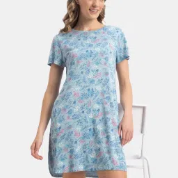 Jockey Blue Printed Sleep Dress image 4