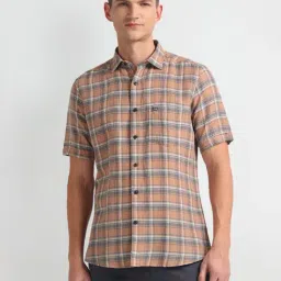 Arrow Sports Multocolored Linen Regular Fit Checks Shirt-image-34