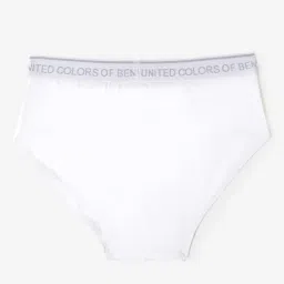 United Colors of Benetton Kids White & Black Regular Fit Brief image 4