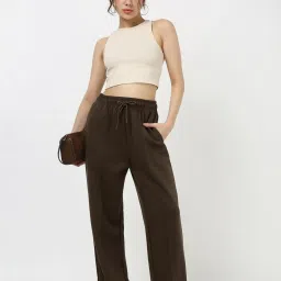 Bewakoof Brown Regular Fit Solid Trackpants image 4