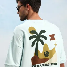 Dillinger Blue Loose Fit Printed Unisex T-Shirt image 4