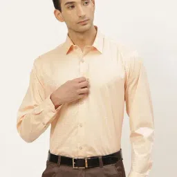 Sojanya Beige Cotton Regular Fit Checks Shirt-picture-17