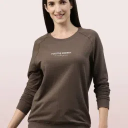 Enamor Brown Round Neck Pullover-picture-36