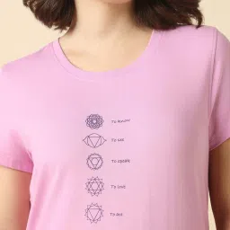 Van Heusen Pink Relaxed Fit Printed Night T-Shirt image 4