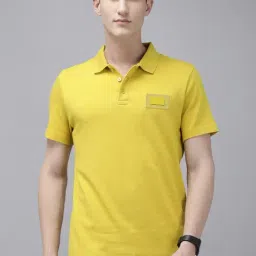 The Bear House Ardor Edition Yellow Slim Fit Cotton Polo T-Shirt-picture-22