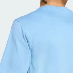 Adidas Originals Blue Cotton Regular Fit Sports T-Shirt image 4
