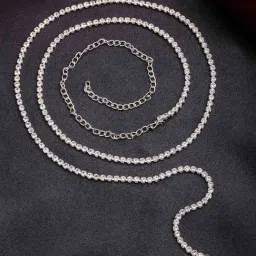 NVR Silver Plated AD Studded Kamarbandh Waist Chain-image-30