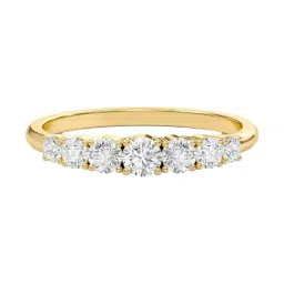 SHINE ETERNAL Lab Grown Diamond 14k (585) Yellow Gold Luxe Seven Stone Band for Women-picture-30