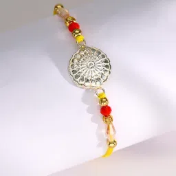 P.N.Gadgil Jewellers 925 Sterling Silver Blossom Mandala Thread Rakhi image 4