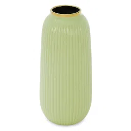 Pure Home and Living Green Ceramic Ribbed Vase image 4