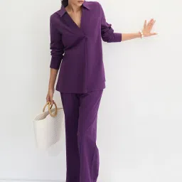 FEMMELLA Purple Relaxed Fit Solid Tunic image 4