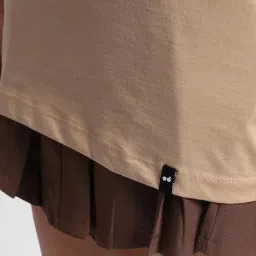 Bewakoof Light Brown Cotton Graphic Print Boyfriend T-Shirt image 4