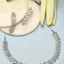 Biba Women White Brass Necklace Set-picture-15