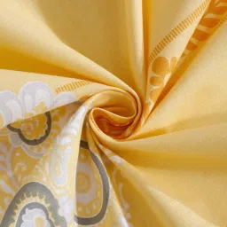 Klotthe Yellow 400 TC Cotton Single Bedsheet with Pillow Cover image 4