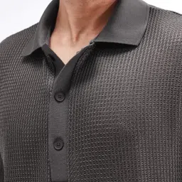 Rare Rabbit Grey Cotton Regular Fit Solid Shirt image 4