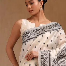 Soch Beige Other Woven Design Saree With Unstitched Blouse image 4