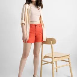 Lee Red Denim Shorts image 4