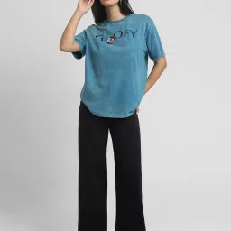 Forever 21 Blue Cotton Printed T-Shirt image 4