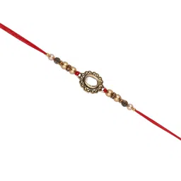 Aapno Rajasthan Kundan & Heart designed Single Rakhi image 4