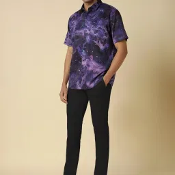 Allen Solly Black Cotton Slim Fit Printed Shirt image 4