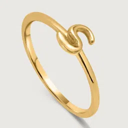 Mia by Tanishq Letter S 14k Yellow Gold Initial Ring image 4