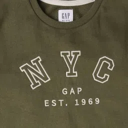 GAP Boys Green Cotton Embroidered Sweatshirt image 4