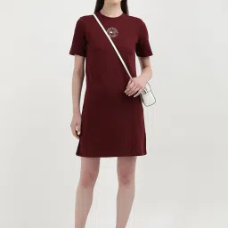 TOMMY HILFIGER Wine Graphic Print T Shirt Dress image 4