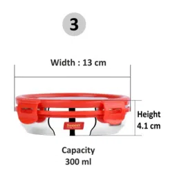 Sumeet Silver Stainless Steel 3 Containers with Lid image 4