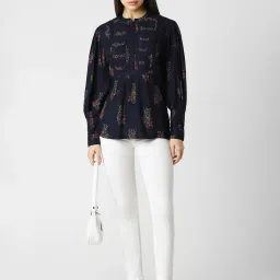 Van Heusen Navy Printed Top image 4