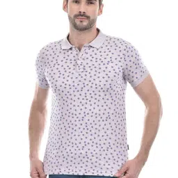 Numero Uno Pink Cotton Regular Fit Floral Print Polo T-Shirt-image-12