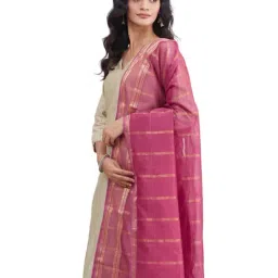 Fabindia Pink Solid Dupatta image 4