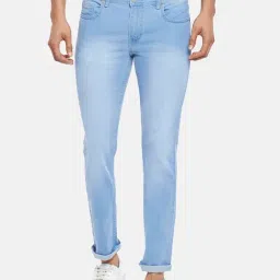 People by Pantaloons Light Blue Slim Fit Heavily Washed Jeans-picture-19