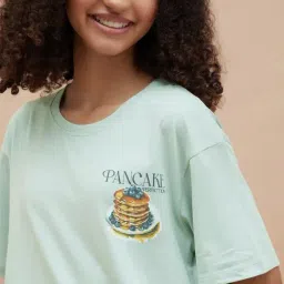 Ginger By Lifestyle Light Green Cotton Regular Fit Printed Nighties image 5