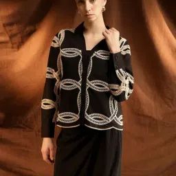 Kazo Black Embroidered Shirt-image-31
