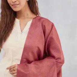 Fabindia Pink Solid Dupatta image 5