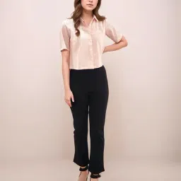 Zink London Black Straight Fit Trousers image 4