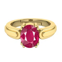 RRVGEM 8.25 Ratti 8.00 KT manik Adjustable Gold Ring-picture-11