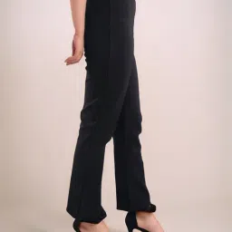 Zink London Black Straight Fit Trousers image 3