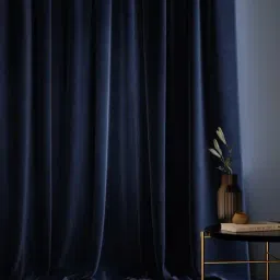 Stoa Paris Date Night Blue Enigma Velvet Door Curtain (7 ft)-picture-27