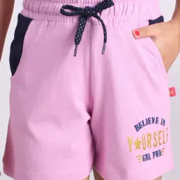 3PIN Girls Pink Cotton Regular Fit Printed Shorts-picture-46